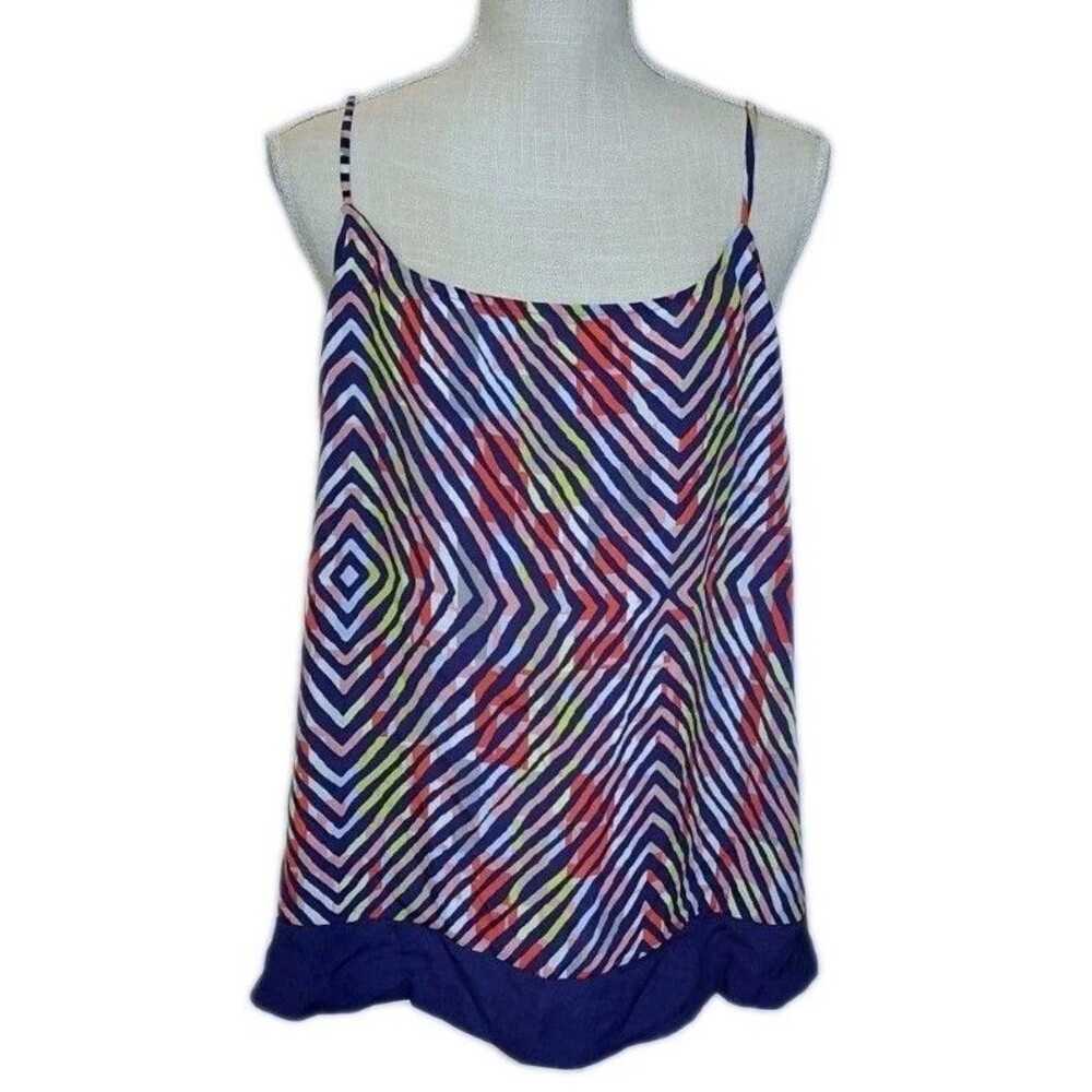 NWT BCBGenerations Multicolor Adjustable Strap Cami Top w/Back Detail Size L